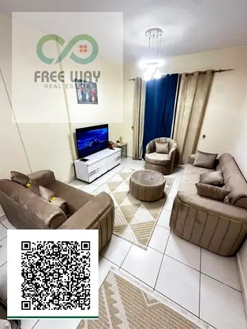 Two-bedroom apartment with a living room, furnished, in a prime location on King Faisal Street, next to Al-Futtaim Motors. ✨
