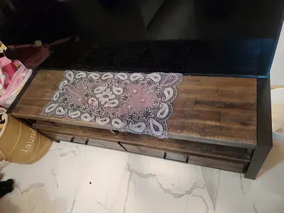 Wooden TV Entertainment Unit with Storage - Good Condition