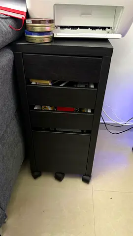 Drawer Unit on Wheels Black-Brown 4 drawers