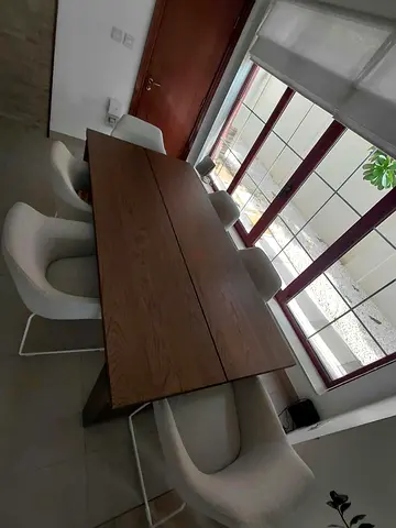 Cabinet, chairs and table