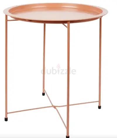 IKEA Small round metal tray side table - light use