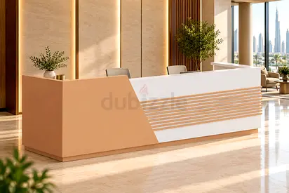Large Reception Desk in Orange | Dubai & UAE | Ergospace