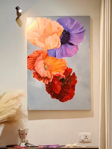 🎨 Original Hand-Painted Floral Artwork — For Sale