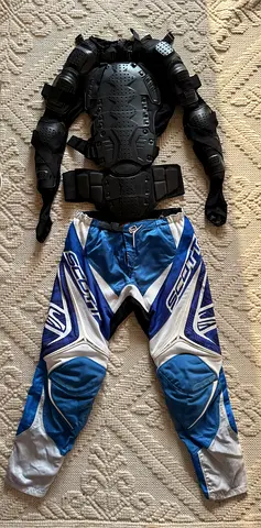 Full motocross body armor set with Scott riding pants - size medium