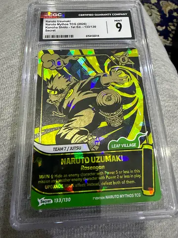 Naruto uzumaki 133/130 Gold secret - Naruto Mythos TCG - CGC 9