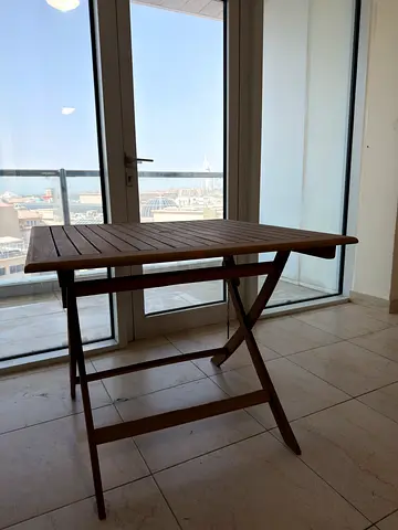 Wooden Folding Patio Table - Compact & Lightweight
