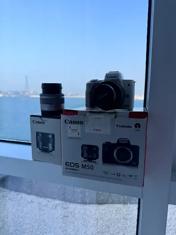 Canon EOS M50 mirrorless camera kit with additional lens (boxed)