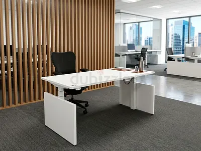 Herman Miller Adjustable White Executive Office Desk - Modern, Excellent Condition