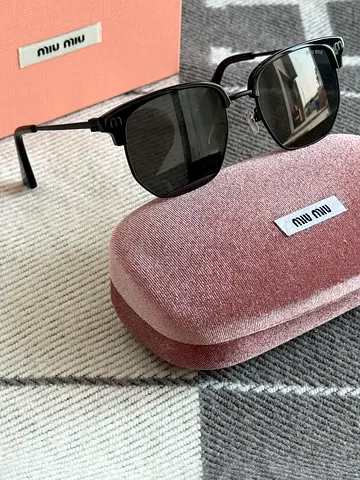 Miu Miu women's black sunglasses with original case - gently used
