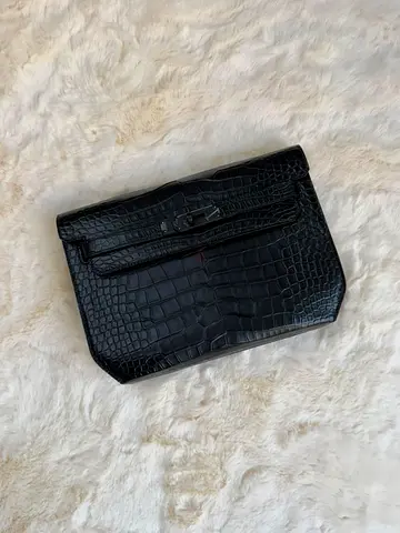 HERMES BLACK POUCH SUPER MASTER QUALITY WITH BOX PAPER BAG