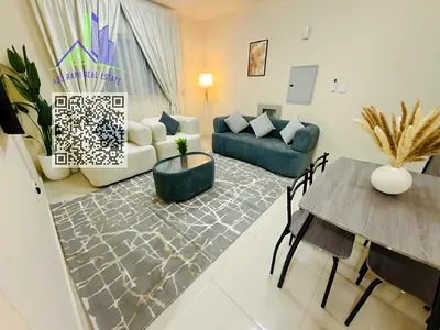 إيجار بالروضة 1 عجمان: استوديو مفروش 3000، غرفة 4000، غرفتين 5000 درهم. أول ساكن قرب مدرسة وودلم. شامل كل الفواتير والإنترنت والغاز.