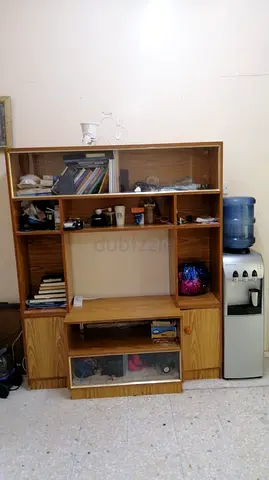 Wooden TV/Entertainment Unit with Shelves and Storage - Used