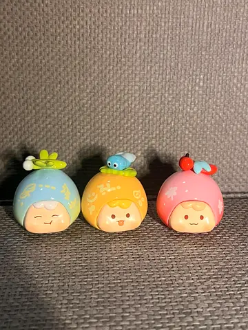 Set of 3 Cute Mini Figurines — Pastel Character Toys (Collectible)