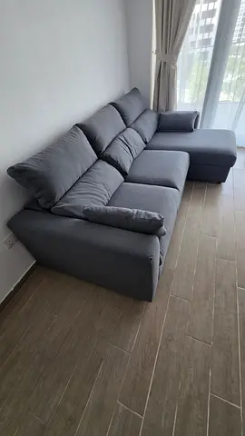 Ikea Eskilstuna L shape sofa bed under storage
