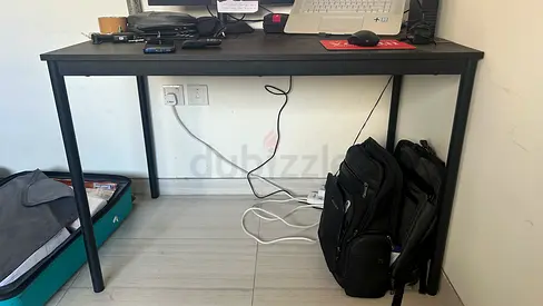 Simple black study/office table - excellent condition