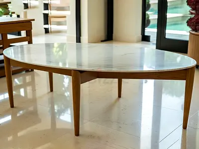 West Elm Coffee Table With  Marble Top