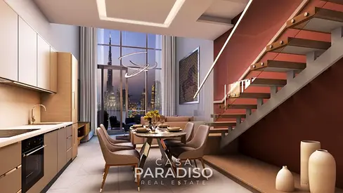 دور علوي مفروش بغرفة نوم واحدة | SLS Dubai | برج خليفة وإطلالات على الأفق