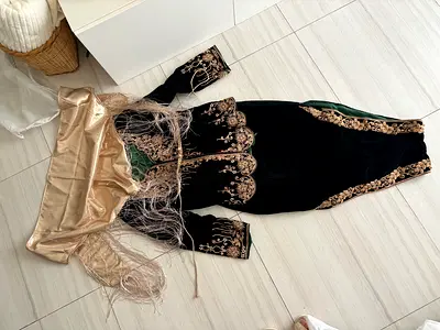 Algerian Traditional Outfit – Black & Gold Embroidery | Elegant Occasion Wear
