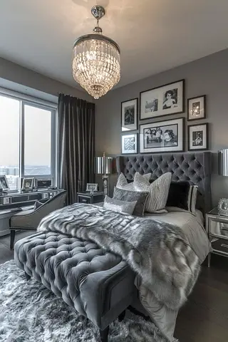 Brand new gray colour upholsterybsuper king Bed