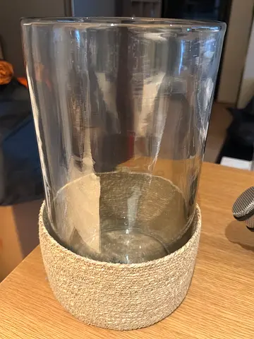 Glass and jute lantern