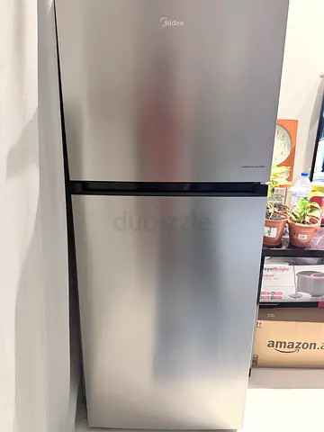 Midea Stainless Steel Double Door Refrigerator - Good Condition