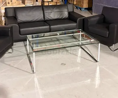 Walter Knoll coffee table -Glass Top Chrome Frame