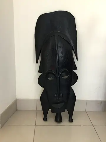 Vintage Wooden African Tribal Mask (70x30 cm)