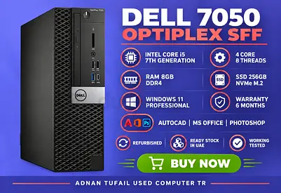 DELL OPTIPLEX 7050 SFF RAM 8GB DDR4 INTEL CORE i5 7TH GENERATION SSD 256GB SATA
