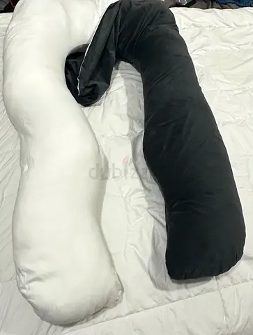 Large U-Shaped Pregnancy / Maternity Body Pillow - Soft Velvet, Dark Grey