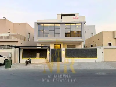 Distinctive villa for sale in Al Zahia – Ajman | 5 master bedrooms | Two floors + roof | 3,800 sq. ft. built-up area | Registration fees included