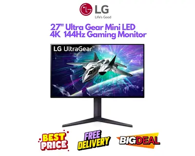 LG 27 Inch Gaming Monitor Dubai - UltraGear Mini LED 144Hz - Like New, FREE DELIVERY, WARRANTY