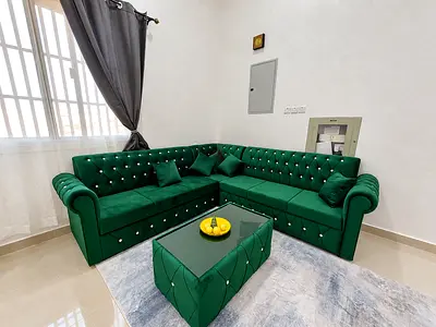 Brand new L shape sofa crystal in green color available