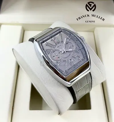 Franck Muller Vanguard stainless steel men's watch with grey dial