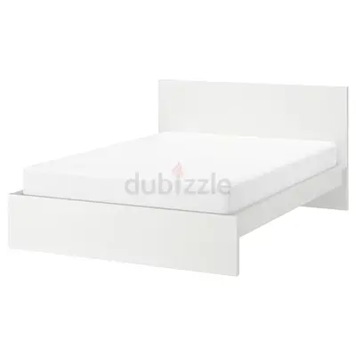 White double bed frame 140x200 with headboard bought from Ikea a year ago brand new with Mattress.