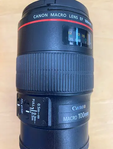 Canon EF 100mm L (red) f/2.8 Macro Lens  ideal for dental photography (Canon Mount) - Good Condition