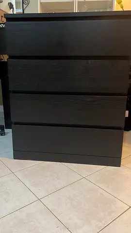 IKEA MALM 4-drawer Chest in Black-Brown - Good Used Condition