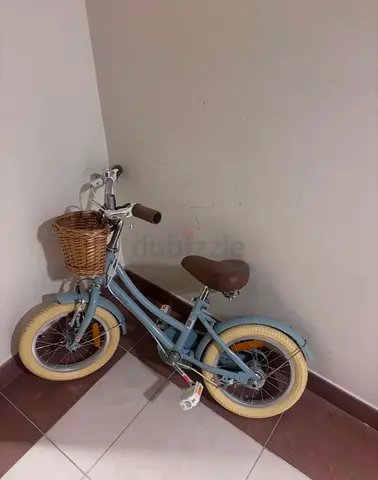 Kids 14-inch Bicycle with Training Wheels and Front Basket - Light Blue