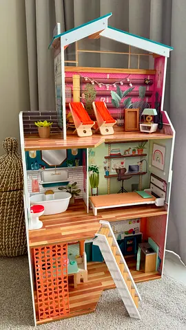 Kidkraft wooden dollhouse with furniture