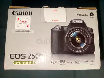 Canon EOS 250 D DSLR camera body with lens - slightly used with box and no scratches used 10 times