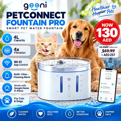 Geeni PetConnect Fountain Pro 4L Smart Pet Water Fountain