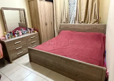 Complete Bedroom Set: Double Bed, Wardrobe, Dresser & Mirror - Good Condition