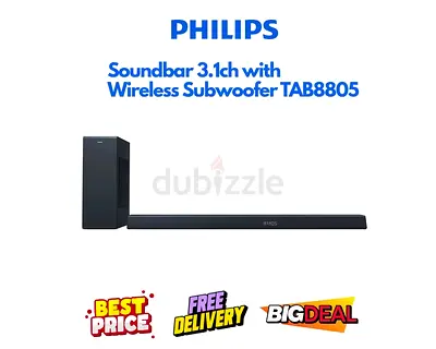 Philips Wireless Soundbar with Subwoofer 3.1ch - TAB-8808 - Excellent Condition, FREE DELIVERY