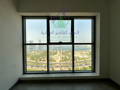 غرفتين وصالة للإيجار السنوي في برج جديد، ثاني ساكن، إطلالة بانورامية حديقة وبحرية، غرفة ماستر، جيم رجالي ونسائي وكيدز أريا