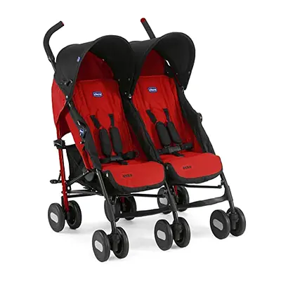 Lightweight Double Tandem Stroller - Seats Two, Red/Black(washed cleaned and packed)