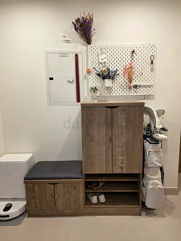 Shoe Cabinet with Padded Storage Bench