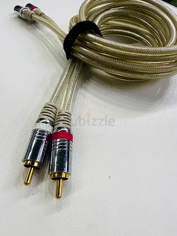 High-quality braided RCA stereo audio cable (1.5m) - gold plated connectors