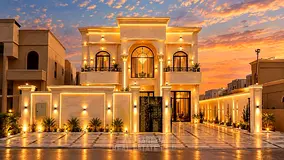 Villa for sale in Al Rawda 2, near Sheikh Ammar Street and Shorooq Mall; features a swimming pool. P