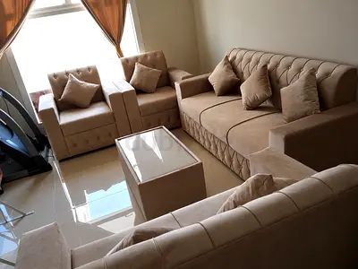 All the brand new 7 seater sofa with table and pillowss you can get from us