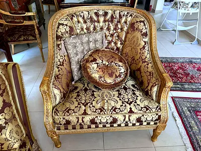 Classic ornate living set - 2 chairs well kept