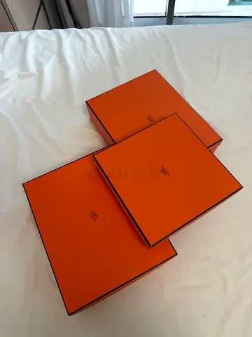 Set of Designer Orange Gift Boxes (Hermes-style) - Good Condition